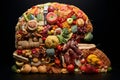 Brain Composed of Junk Food, Generative AI Royalty Free Stock Photo