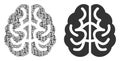 Brain Mosaic of Binary Digits Royalty Free Stock Photo
