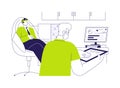 Brain-computer interface development abstract concept vector illustration. Royalty Free Stock Photo