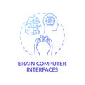 Brain computer interfaces concept icon