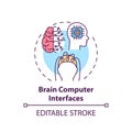 Brain computer interfaces concept icon