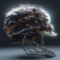 Brain-computer interfaces neuroprosthetics brain implants generative AI Royalty Free Stock Photo