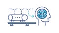 Brain Computing Interface, Neuro-Technological Connection, vector design Generative AI Royalty Free Stock Photo