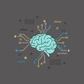 Brain Connection - Artificial Intelligence and Neural Network Concept Royalty Free Stock Photo