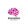 Brain connection logo vector icon. digital brain. brain hub logo