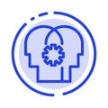 Brain, Control, Mind, Setting Blue Dotted Line Line Icon Royalty Free Stock Photo