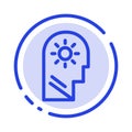 Brain, Control, Mind, Setting Blue Dotted Line Line Icon Royalty Free Stock Photo