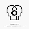 Brain, Control, Mind, Setting Line Icon Vector Royalty Free Stock Photo