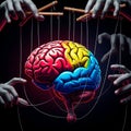 The Brain Controlled and Manipulated in the Shadows Royalty Free Stock Photo