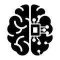 Brain, cortex, cybernetics icon