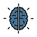 brain, cranium line isolated vector icon can be easily modified and edit