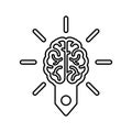 Brain, creative, logic icon. Line icon, outline symbol