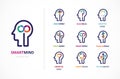 Brain, Creative mind, learning and design icon. Man head, people symbol Royalty Free Stock Photo