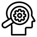 Brain creativity, cognitive Line vector icon which can easily modify or edit Royalty Free Stock Photo