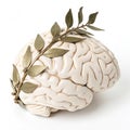 Brain Crowned isolated on white background Royalty Free Stock Photo