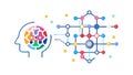 Brain Data Connection, Neural Information Processing, vector design Generative AI Royalty Free Stock Photo