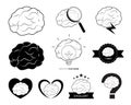 Brain design set. Creative idea concept.