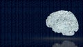 The brain on digital background for creative or idea concept 3d rendering Royalty Free Stock Photo