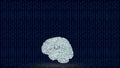 The brain on digital background for creative or idea concept 3d rendering Royalty Free Stock Photo