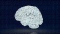 The brain on digital background for creative or idea concept 3d rendering Royalty Free Stock Photo