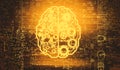 Brain digital illustration intelligence  machine learning concept Royalty Free Stock Photo