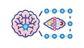Brain with Digital Network, Artificial Intelligence, Neural Computing, Mind Mapping, vector design Generative AI Royalty Free Stock Photo