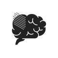 Brain disease alzheimer s glyph black icon. Human organ concept. Memory loss. Decrease in mental human abilities. Sign for web