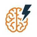 Brain, disease, epilepsia icon. Glyph style vector EPS Royalty Free Stock Photo