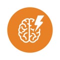 Brain, disease, epilepsia icon. Orange color vector EPS Royalty Free Stock Photo