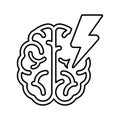 Brain, disease, epilepsia outline icon. Line art vector Royalty Free Stock Photo