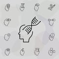 Brain, dna, genetic icon. Universal set of creative thinking for website design and development, app development Royalty Free Stock Photo