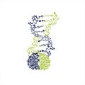 Brain DNA helix gene chromosome logo and vector icon
