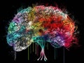 Brain Doodle Graffiti Sketch illustration Colorful Creative Logic Human Mind Painting Skull Mindset Drawing Abstract Thinking Royalty Free Stock Photo