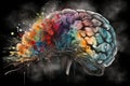 Brain Doodle Graffiti Sketch illustration Colorful Creative Logic Human Mind Painting Skull Mindset Drawing Abstract Thinking