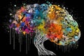 Brain Doodle Graffiti Sketch illustration Colorful Creative Logic Human Mind Painting Skull Mindset Drawing Abstract Thinking Royalty Free Stock Photo