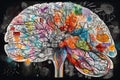 Brain Doodle Graffiti Sketch illustration Colorful Creative Logic Human Mind Painting Skull Mindset Drawing Abstract Thinking