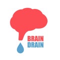 Brain drain vector icon
