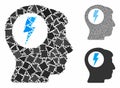 Brain electric shock Composition Icon of Ragged Elements