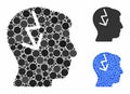 Brain electric strike Mosaic Icon of Round Dots