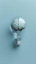 Brain Encased Light Bulb, Illuminating Intelligence for a Brighter Future Royalty Free Stock Photo