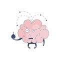 Brain Exploding Comic Character Representing Intellect And Intellectual Activities Of Human Mind Cartoon Flat Vector