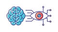 Brain-Eye Connection, Cognitive Perception, Visual Processing, vector design Generative AI Royalty Free Stock Photo