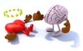 Brain fighting heart Royalty Free Stock Photo