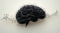 A brain filled with musical notes shows the link between music and thought Royalty Free Stock Photo