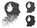 Fractured Pixel Halftone Brain Fire Icon Royalty Free Stock Photo