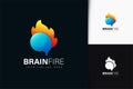 Brain fire logo design with gradient Royalty Free Stock Photo