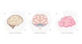 brain flat icon set vector flat illustration Royalty Free Stock Photo