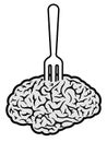 Brain food pierced on fork