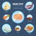 Brain food vector infographics