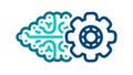 Brain Functionality & Mechanism: Integrated Gear, vector design Generative AI Royalty Free Stock Photo